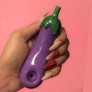 36% Off Eggplant Hand Pipes  at BadassGlass - Coupon Code
