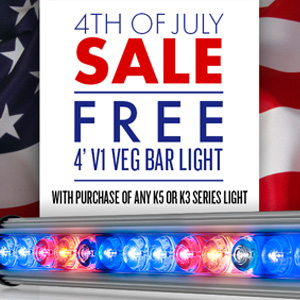FREE V1 Veg LED Bar Light  - Kind LED Grow Lights Coupon Code