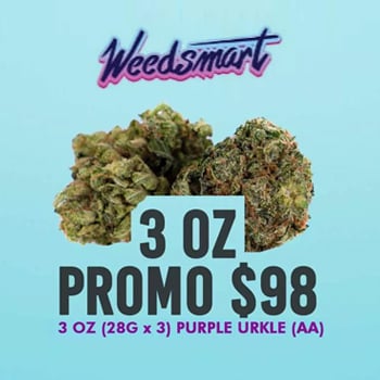 Purple Urkle (AA) - 3 Oz For $98 - WeedSmart Coupon Code
